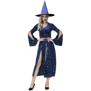 Класически фантастичен костюм на вещица за възрастни жени, Хелоуин, Карнавал, забавна парти, cosplay, превръзка