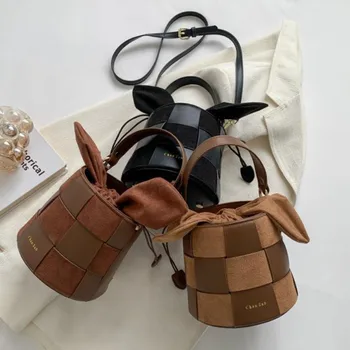 Клетчатая bag-чанта, нов стил, чанта през рамо, наклонена женствена чанта