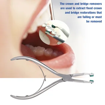 Клещи за зъбни коронки от неръждаема стомана Клещи за премахване на зъбни коронки, автоклавируемые инструменти на зъболекар за временни зъби със зелени гумени топчета