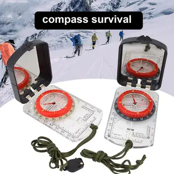 Компас за оцеляване, навигация компас за разходки, преносима базова плоча, компас с възможност за регулиране на наклона за катерене, къмпинг карта