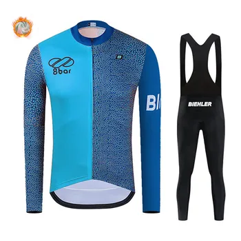 Комплект от джърси BIEHLER Winter Thermal Fleece за колоезденето 2024, състезателен велосипед, велосипеди костюм, велосипедна дрехи, професионална велосипедна облекло