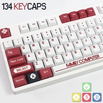 Компютърна клавиатура семейството на PBT 134 Keys с пет бутони за сублимация коса XDA V2 с профил Keycap за механична клавиатура Cherry Gateron Kailh Switch