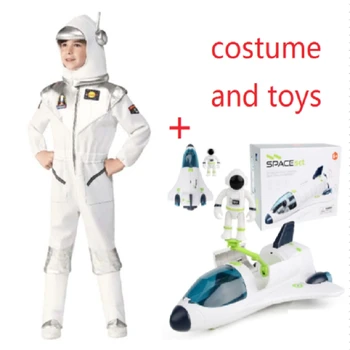 Костюм астронавти Сребрист гащеризон космонавта за cosplay на Хелоуин, детски доброто карнавалния костюм на пилота, на карнавалните костюми за партита, детски костюм за космически пътувания
