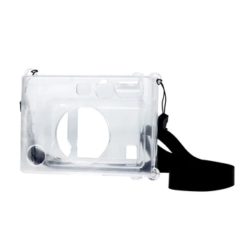 Кристално прозрачен защитен калъф за здрава прозрачна камера незабавни действия за своята практика с каишка за Fujifilm