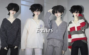 Кукла BJD подходящ за 1/3 от мъжете, жените, POPO68, размер на чичо си, модерен нов свободен пуловер с V-образно деколте, риза, 4 цвята за мъже и жени