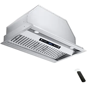 Кухненски аспиратор от неръждаема стомана с 2 броя Регулируеми лампи и 3 бр Дефлекторными филтри с дръжка (IKB02-36