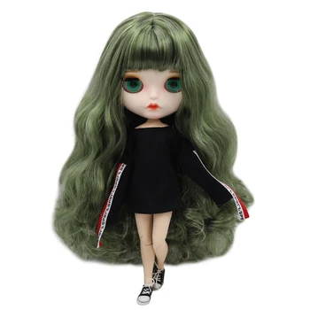 ЛЕДЕНАТА кукла DBS Blyth 1/6 30 см BJD голото съвместно тялото и зелени смесени бели косми за момичета подарък BL8800/4299