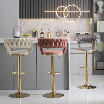 Луксозни въртящи бар столове, стол за хранене, търговски регулируема по височина с кухненски стол, бар стол, висока скамеечка за краката, мебел за дома