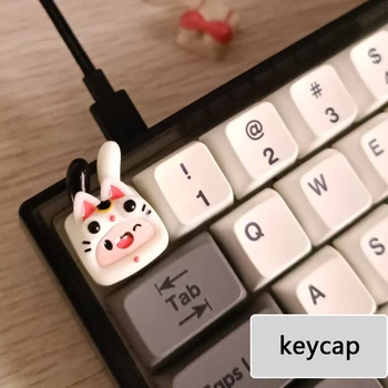 Лъки Cat Keycap Детска механична клавиатура Персонализирани украса, ръчно изработени с хубав анимационни модел с появата на ос DIY Keycap