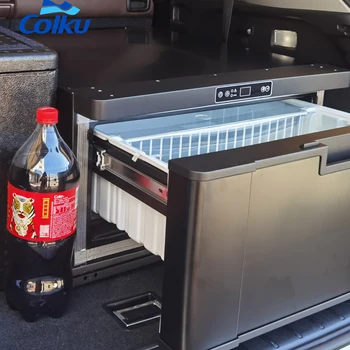 Малък мини-автомобилен хладилник постоянен ток 12 В 24 В 40л хладилник за къмпинг на открито