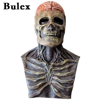 Маска на череп Bulex, маска на скелет на ужасите за Хелоуин, демон, зомби, скелет, серво станция, празничен костюм за парти