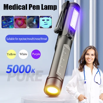 Медицинска дръжка лесен фенерче за разглеждане при оказването на първа помощ Професионален лекар за спешна медицинска сестра Диагностика скоба за химикалки факел лампа