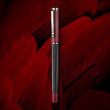 Метална писалка за корекция на стойката на тялото, с пистолет в червената матирани ивици, сиви канцеларски материали, ученически пособия, мастило химикалки