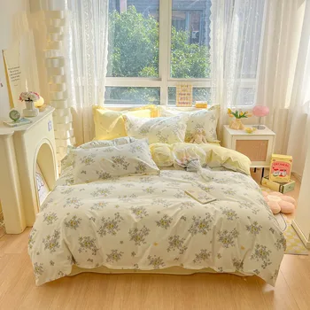 Минималистичные комплекти спално бельо, уважаеми двойно одеало, комплект спално бельо Kawaii, скандинавски естетика, Edredones De Cama, мебели за дома