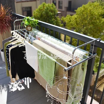 Многофункционален сгъваем прозорец фурна рафтове от неръждаема стомана, висящи фурна рафтове за сушене на кърпи на балкона поставка за одеала