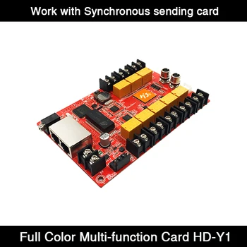 Многофункционална карта Huidu HD-Y1, вграден модул за температура и влажност на въздуха, захранващ блок за управление, превключвател за възпроизвеждане на 8 канала,