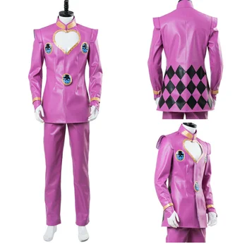 Модерен златен комплект дрехи за cosplay Giorno Йоанна, розов костюм