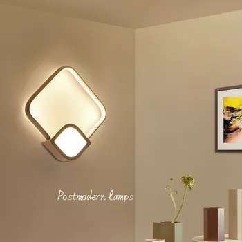 Модерен минималистичен led лампа от ковано желязо, обков акрил, нажежен, креативна стълба в скандинавски стил, бели геометрични монтиран на стената лампа