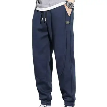 Модерен мъжки панталони Colorfast, панталони за джогинг, термосвиваеми маншет, мъжки обикновена всекидневни спортни панталони, универсални