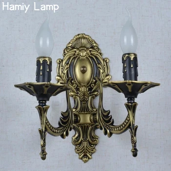 Модерен Прост Цинк Сплав Антични Свещ, с монтиран на стената Лампа С Една Двойна Глава на Европейския Художествен лампа Спалня Хол Хотел Творчески Лампа