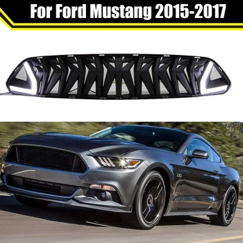 Модифицирана Радиаторна Състезателни Решетки автоаксесоари и Предната Решетка, ABS Горната Решетка С Led Подсветка За Ford Mustang 2015 2016 2017
