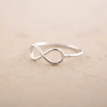 Модни безкрайни пръстен пръстен безкрайност приятелство Сладки прости геометрични 8 осем пръстени за приятелите на любителите на