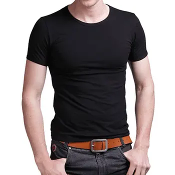 Мъжки t-shirt, однотонная тениска с къс ръкав за мъже, мъжки чорапогащи, тънка тениска