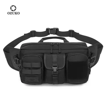 Мъжки градинска тактическа нагрудная чанта OZUKO голям капацитет, водоустойчив мъжки чанти-месинджър, спортна поясная чанта за пътуване с множество джобове