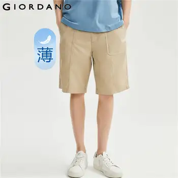 Мъжки къси панталони GIORDANO с еластичен ластик на талията от 100% памук, летни панталони за почивка, леки, удобни, модерни ежедневни панталони 13103320