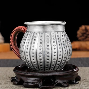 Мъжки чаши от сребро проба 999, с ръчно гравиран и древен китайски чай подпори в ретро стил, сребро опаковка за чай