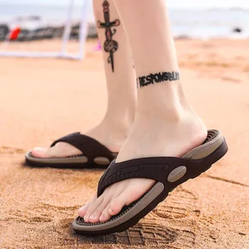 Мъжки чехли голям размер подметка, водоустойчива плажна обувки за баня