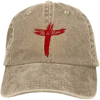 На кръста на Исус, Той е Възкръснал Христос, Християнска Великден, бейзболна шапка унисекс, дънкови шапки за мъже, възрастни, унисекс, четири сезона, ежедневни