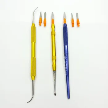 Набор от инструменти за резба по воску от алуминиев прът за стоматологична лаборатория, 3 бр. хирургичен стоматологичен статуи нож
