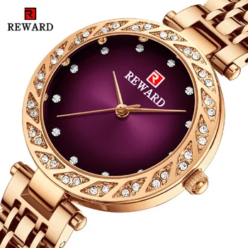НАГРАДА Нови дамски часовници са Най-добрата марка е Водоустойчив часовник Модни луксозни дамски кварцов часовник от неръждаема стомана Relogio Feminino