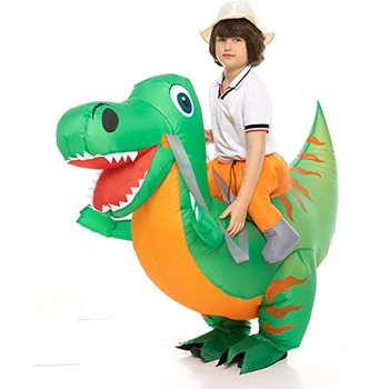 Надуваем костюм за деца, надуваем костюм динозавър за момчета и момичета, съоръжения за езда на Хелоуин, T Rex