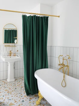 не в /Кадифе завеса за душ, двупластова водоустойчива душ завеса за баня, качествено готически декор, удебелена плат, Елегантен интериор за дома