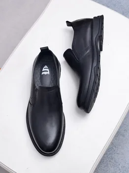 Нов стил, италиански стил, мъжки модни класически бизнес обувки от естествена кожа, меки обувки 8705