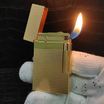 Нова луксозна газова запалка за пури Ligne 2 Tobacco, газова запалка с наклонена пламък, мъжки бутановая запалка за пушачи, ярка, звукова, ветрозащитная