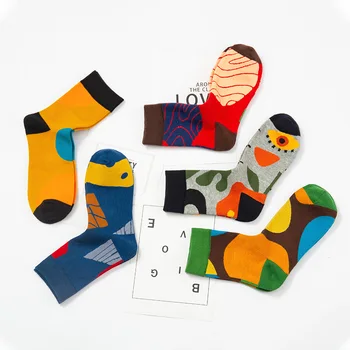 НОВИ мъжки чорапи с високо качество, маркови чорапи PIER POLO, мъжки памучни чорапи, 5 чифта / лот, творчески чорапи, забавни кальцетины