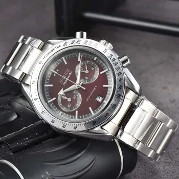 Нови оригинални маркови часовници за мъже, луксозни мултифункционални ръчни часовници с автоматично датата, бизнес хронограф, спортни кварцов часовник AAA