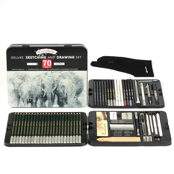 Нови продукти 70 бр. моливи за рисуване от Желязна кутия с инструменти за рисуване Комплект моливи за рисуване