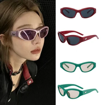 Нови слънчеви очила Y2k, дамски модни слънчеви очила, маркови и дизайнерски очила, UV очила за спорт на открито, слънчеви очила с пет звезди