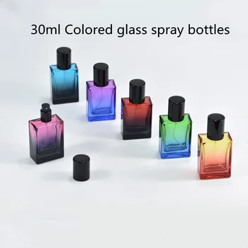 Нови флакони за парфюми от цветно стъкло обем 30 мл, опаковки, вита делото, преносим флакон за парфюм, спрей малки мъгла, пулверизатор