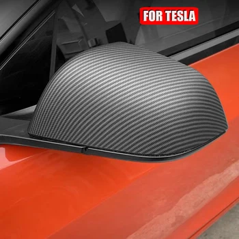 Новост за Tesla, модел 3 Y Черна работа на смени черен страничен капак огледала за обратно виждане, капак за автомобилни външни аксесоари