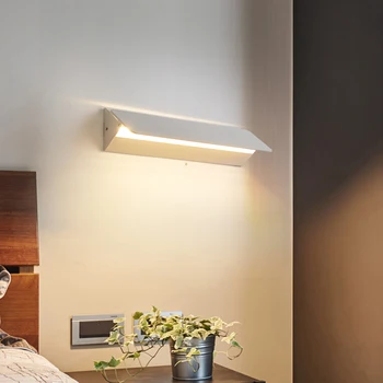 Нощни Светлини за Спални, Въртящ се На 180 °, Регулируем Ъгъл Осветление, Led монтиран на стената Лампа за помещения, Лесен Лампа, Алуминий AC110-220V