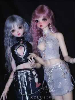 Облекло за кукли BJD, горна пола за 1/4 1/3 кукли BJD SD MSD MDD, модерен костюм за кукли, сини дрехи, аксесоари за кукли