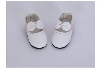 Обувки за кукли BJD 1/6 SD модни кожени обувки за кукли SD с кръгло бомбе однотонная обувки за темперамент с лък за кукли класически бели обувки