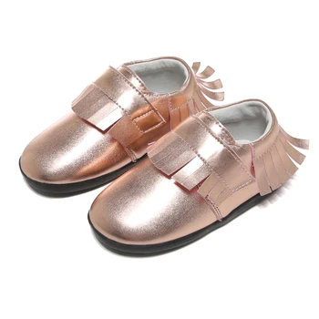 обувки за малки момичета, на равна подметка с пискюли за деца сребрист цвят на цвят шампанско, детска пролет-есен обувки, chaussure de menino zapatos SandQ, новост 2019 г.