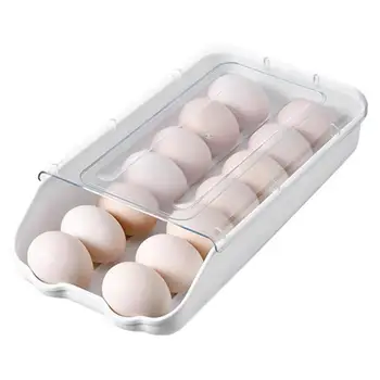 Опаковка на яйца, за да завъртите Автоматично опаковка на яйца за усукване за хладилник, Кутии-организаторите за съхранение на яйца с възможност за стифиране