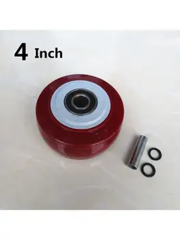 Опаковка от 1 предмет, 6-инчов валяк, червен, за средни и тежки условия на експлоатация, с едно колело, ръчно